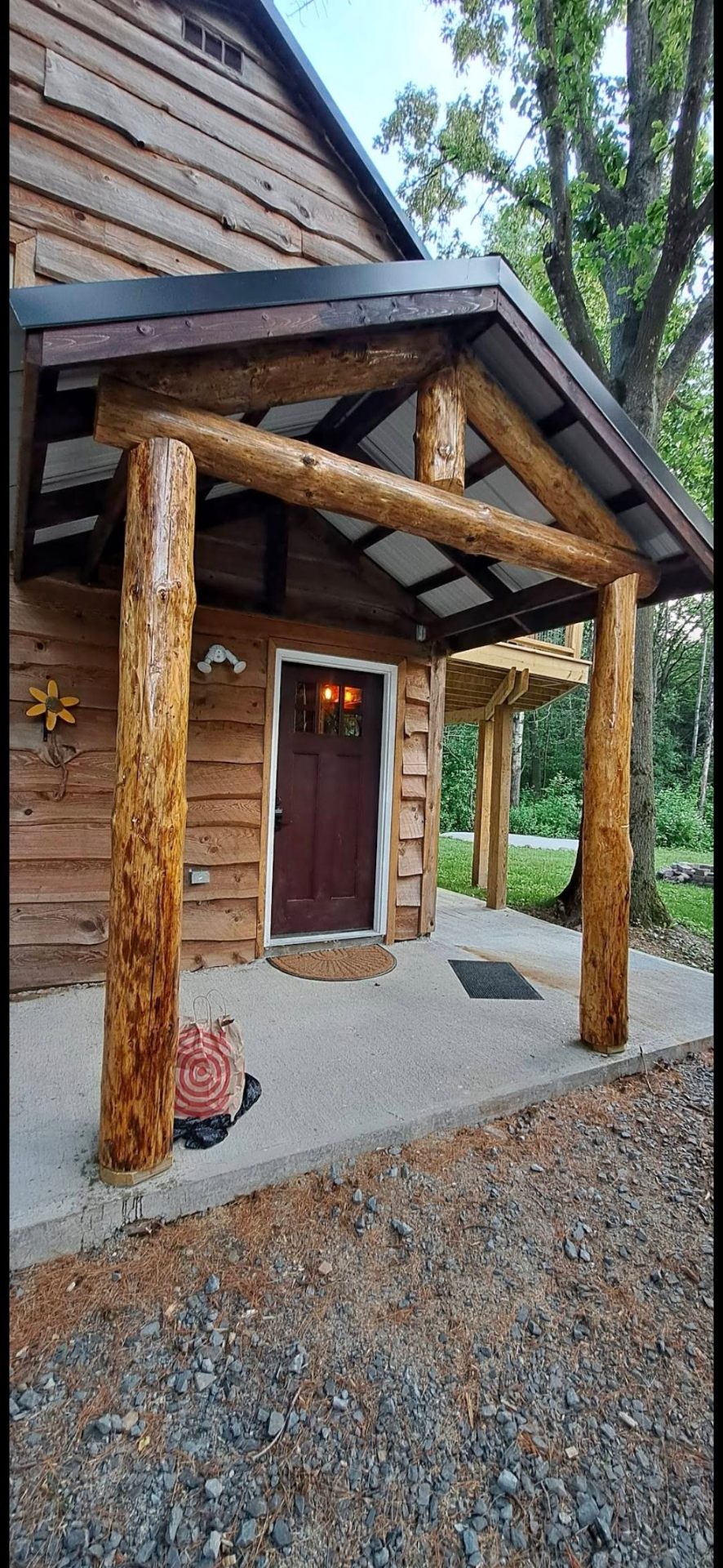 Rustic cabin entryway